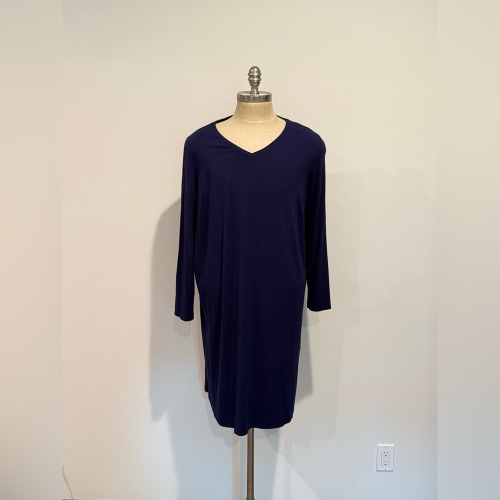 Eileen Fisher Deep Blue Long Sleeve Dress